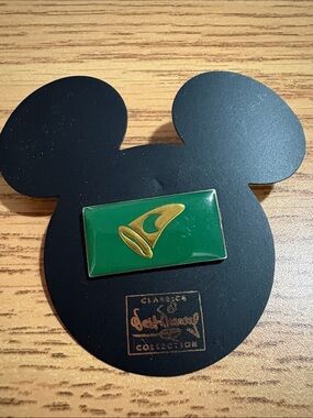 Disney Green Enamel Pin with Gold Horn Motif
